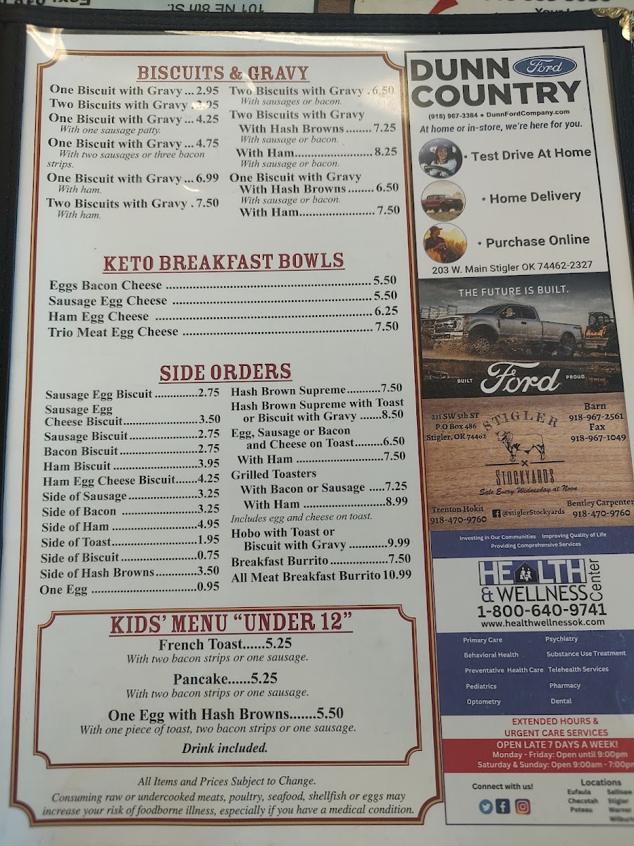 Shellys Cafe Menu - Image 2